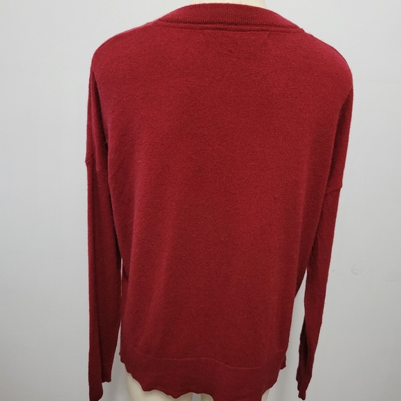 Max studio red wool blend cardigan size small - Picture 6 of 8